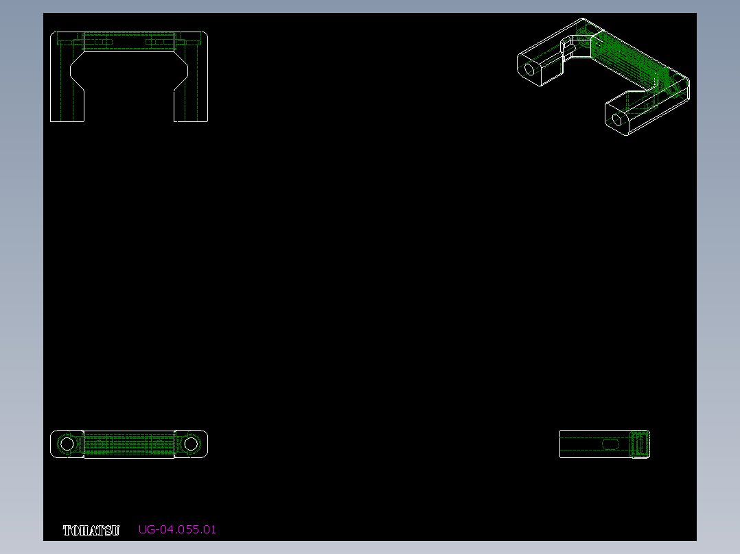 取手(鋁合金)(B)UG-2D多系列多零件图纸模型