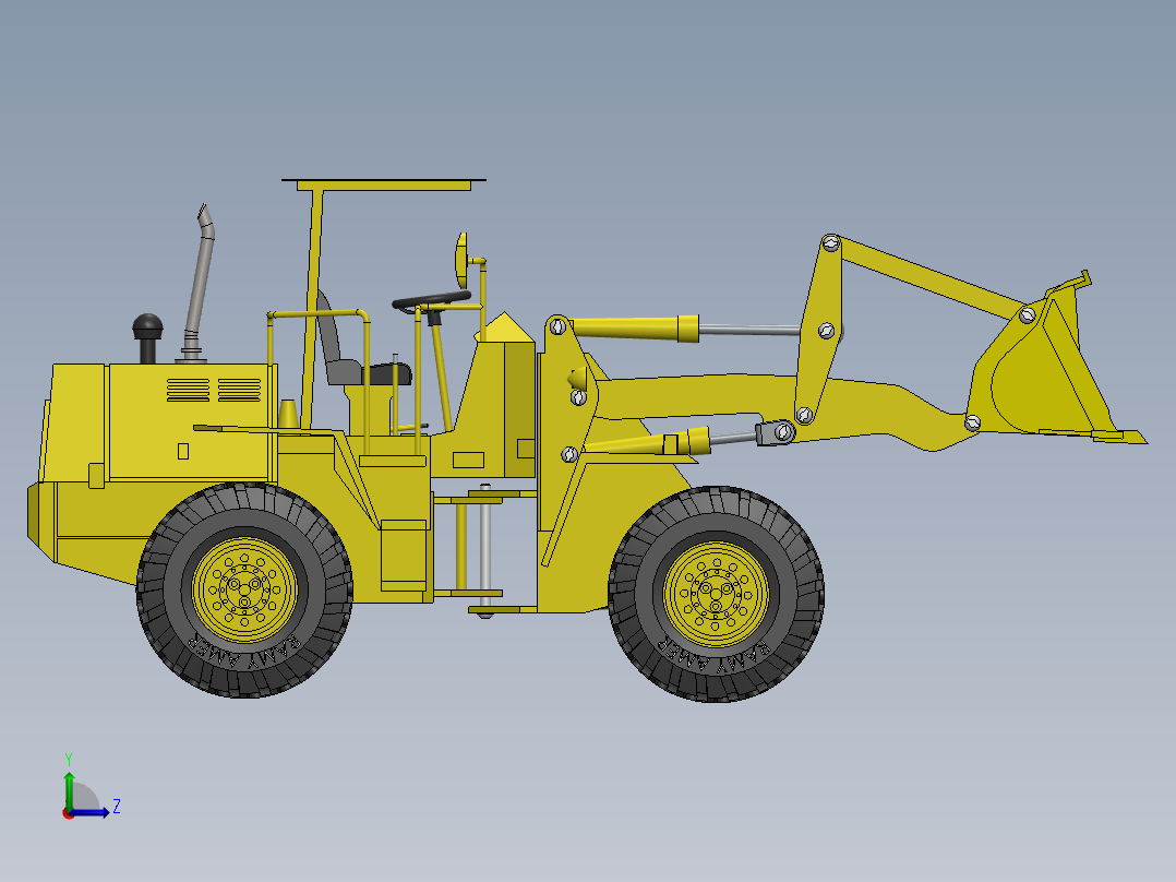 轮式装载机左视图