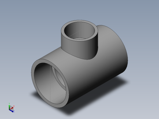 PVC管件-3x2 R-Tee正等轴测缩略图