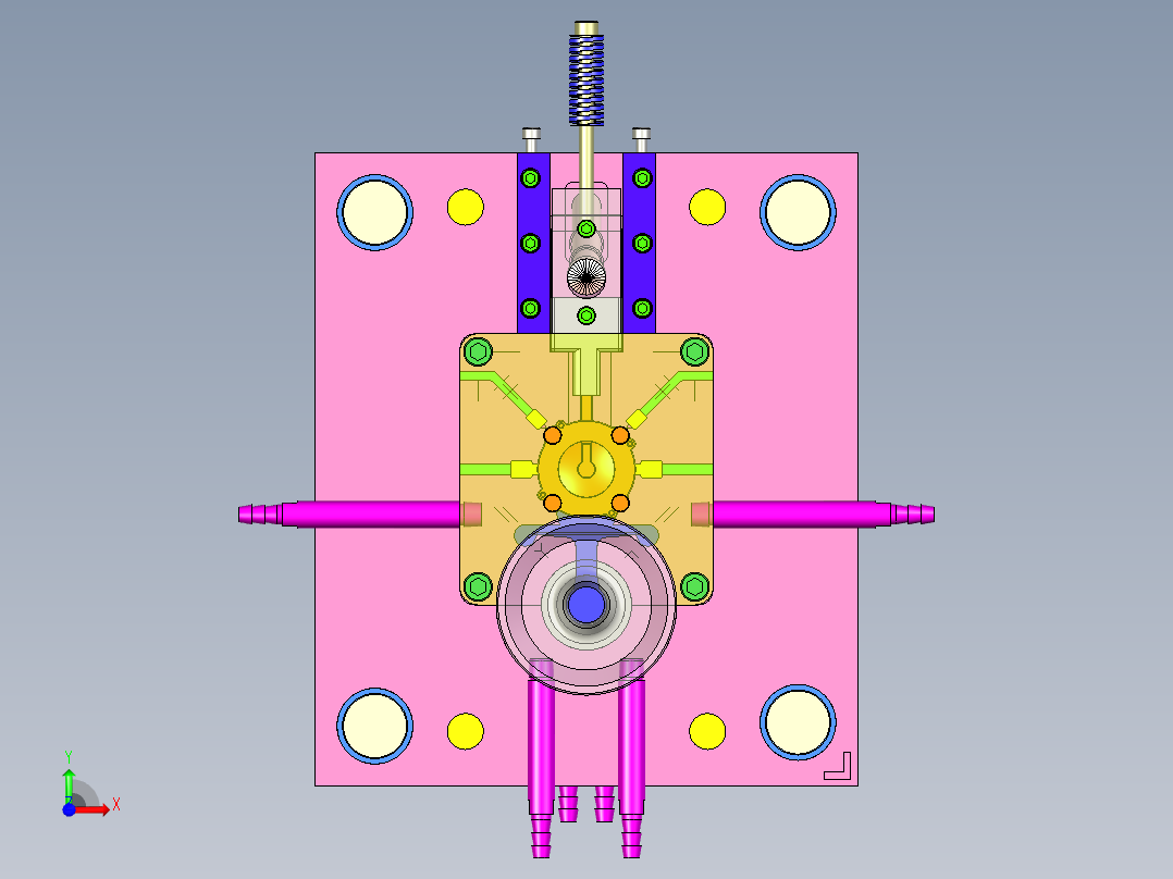 1G129--负压盖压铸模具【三维UG】前视图
