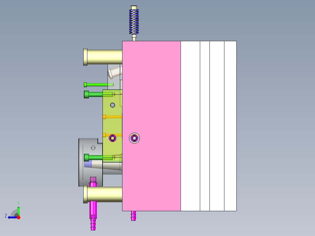 1G129--负压盖压铸模具【三维UG】右视图