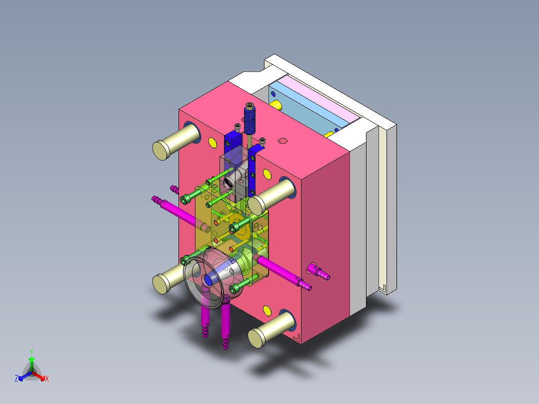 1G129--负压盖压铸模具【三维UG】正等轴测图