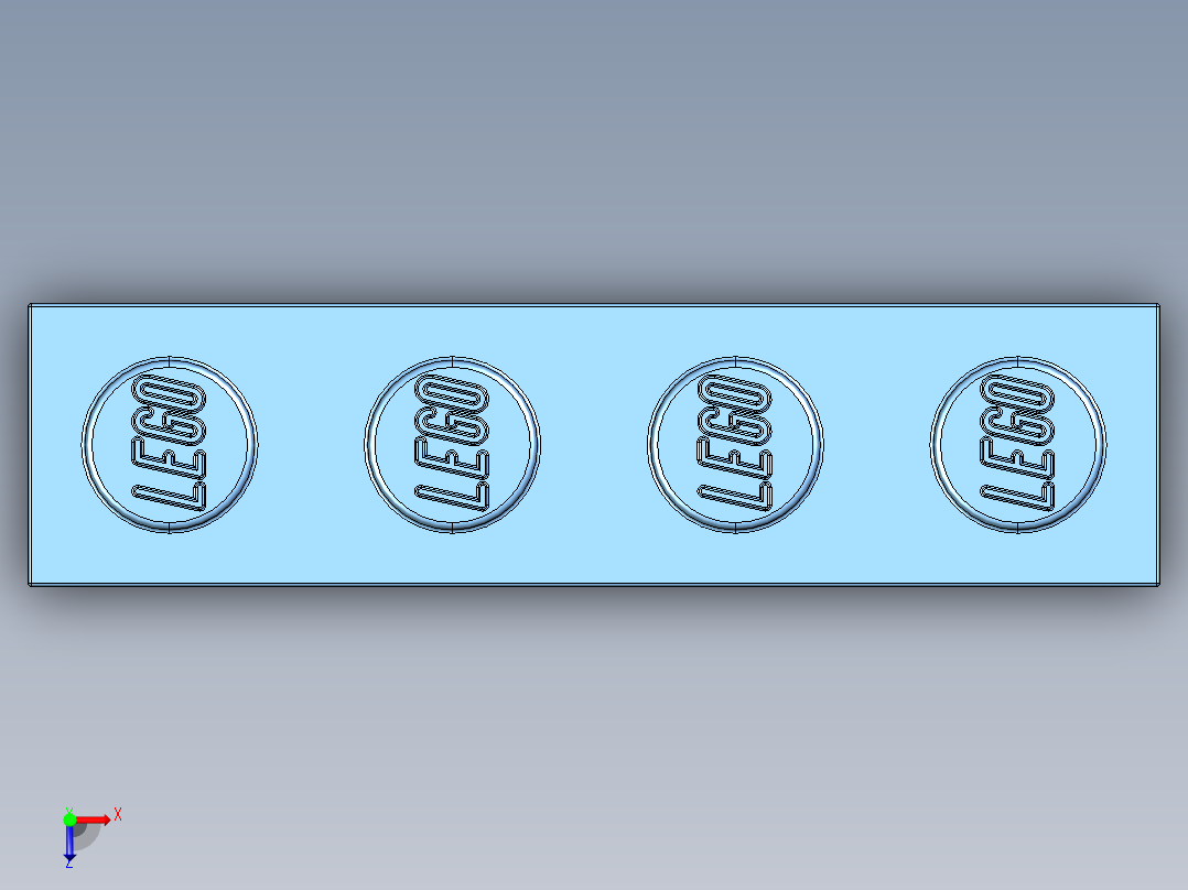 乐高套装 4421基本积木-4163696 - 3010 Medium Blue Brick 1 x 4.STEP俯视图