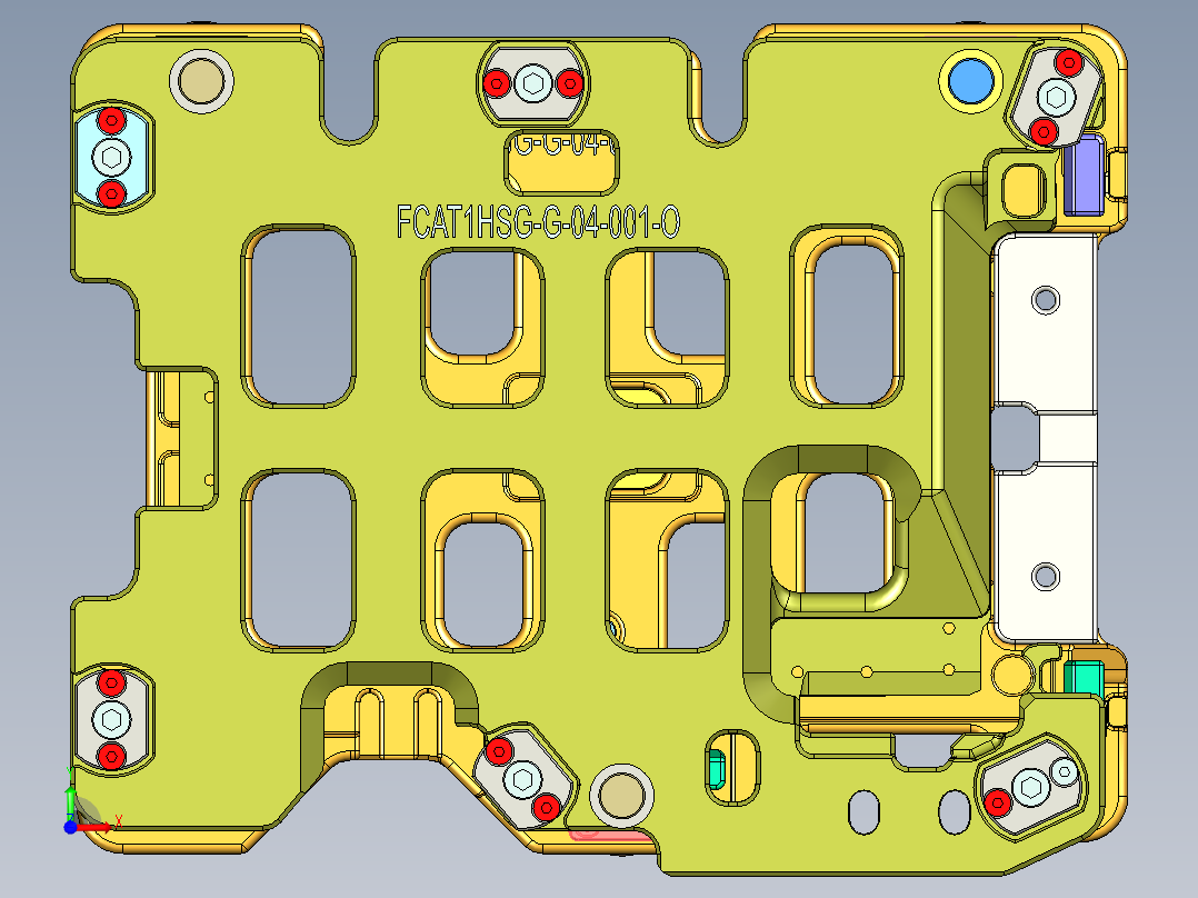AT1-CNC4笔记本CNC工装夹具三维模型-3GKUAIHUAN前视图