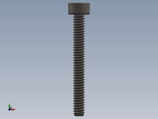 Screw_DIN_912_M1.6x14F_A2.SLDPRT公制内六角螺钉前视缩略图