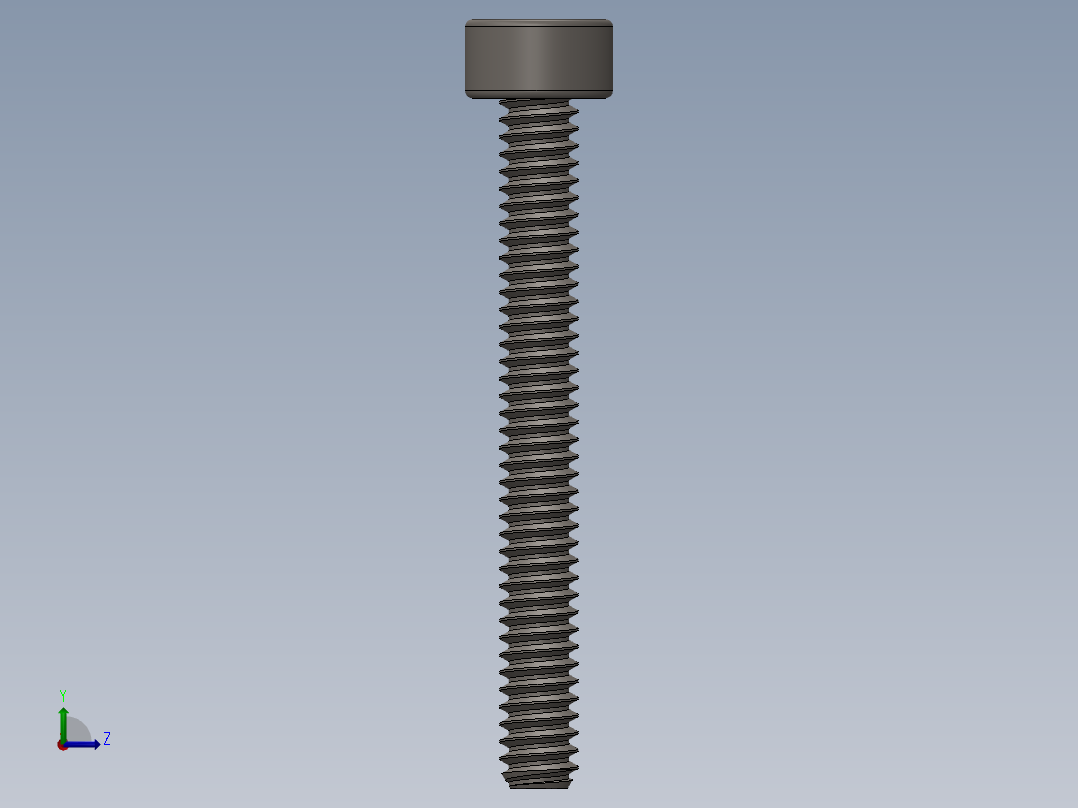 Screw_DIN_912_M1.6x14F_A2.SLDPRT公制内六角螺钉左视图