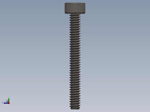 Screw_DIN_912_M1.6x14F_A2.SLDPRT公制内六角螺钉右视缩略图