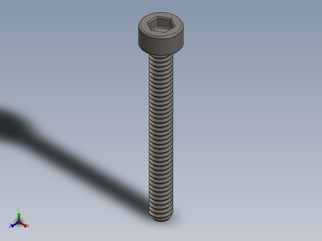 Screw_DIN_912_M1.6x14F_A2.SLDPRT公制内六角螺钉正等轴测图