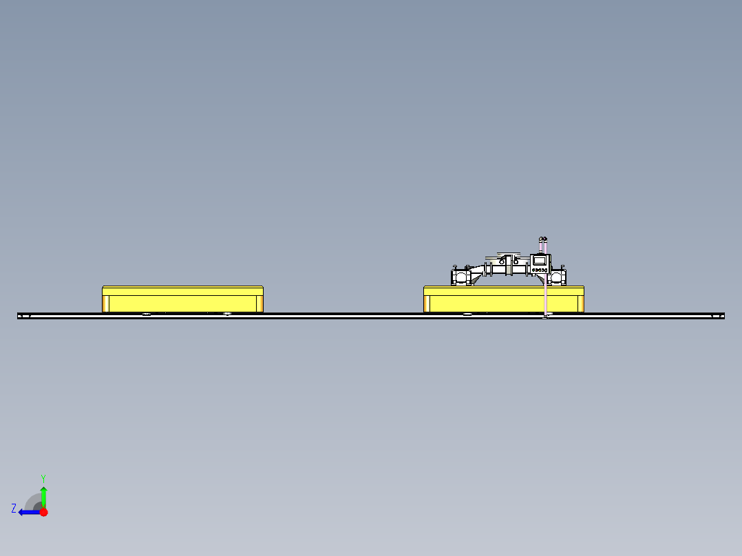 中间架的地轨式运输模型右视图