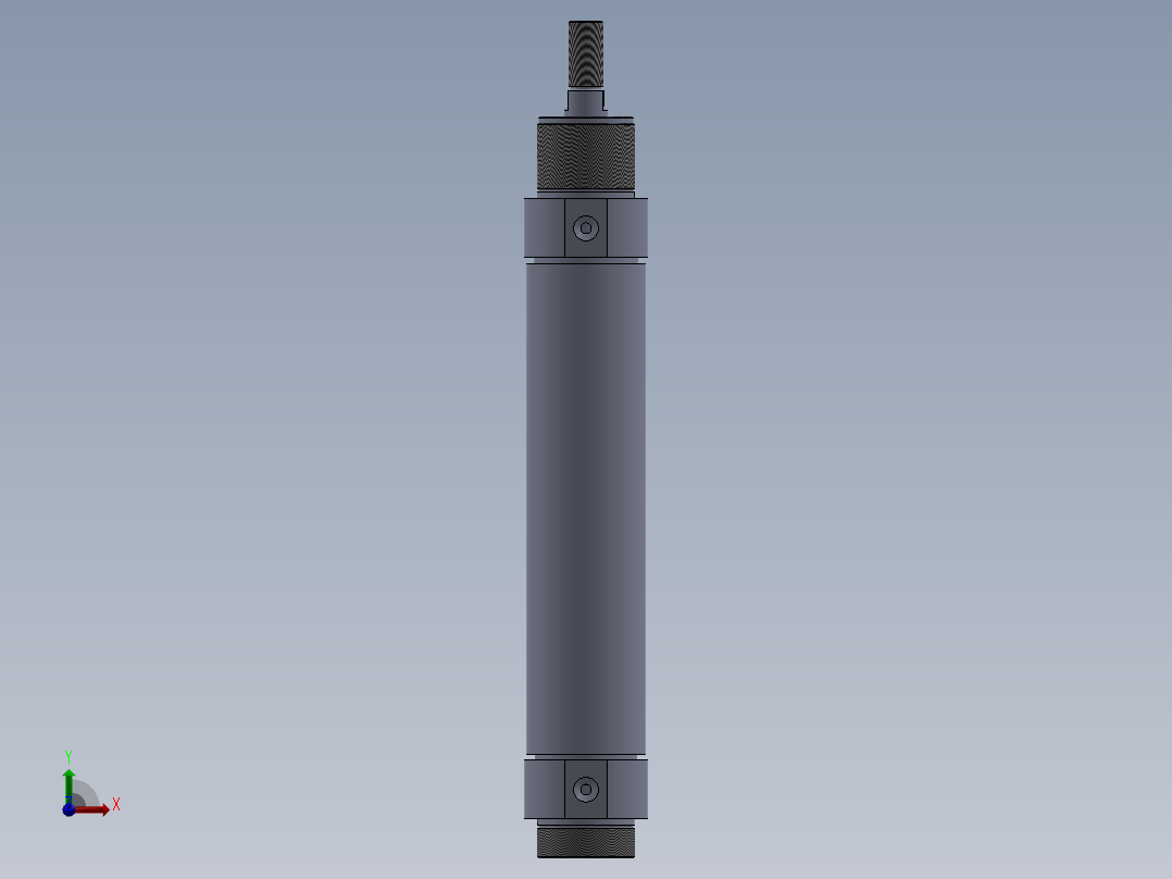 圆形气缸 50x20x160 mm前视图