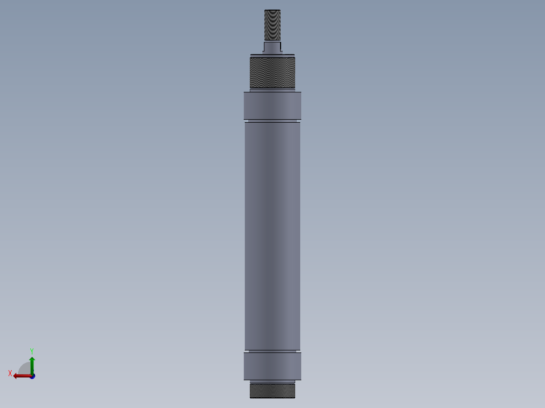 圆形气缸 50x20x160 mm后视图