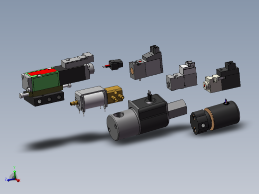 8款24VDC三通电磁阀模型