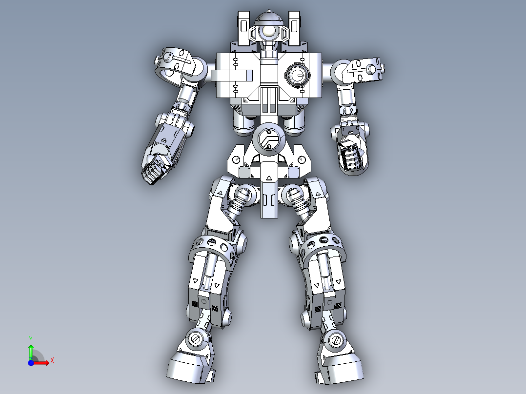 透镜式喷头机器人前视图