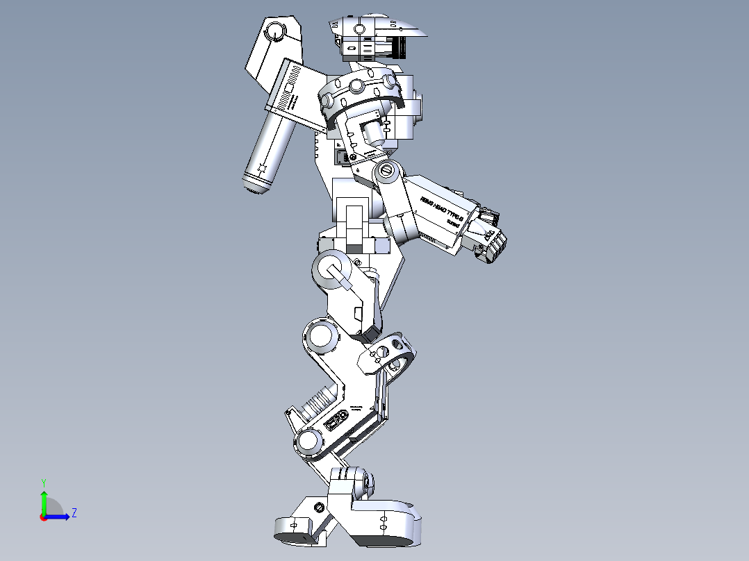 透镜式喷头机器人左视图