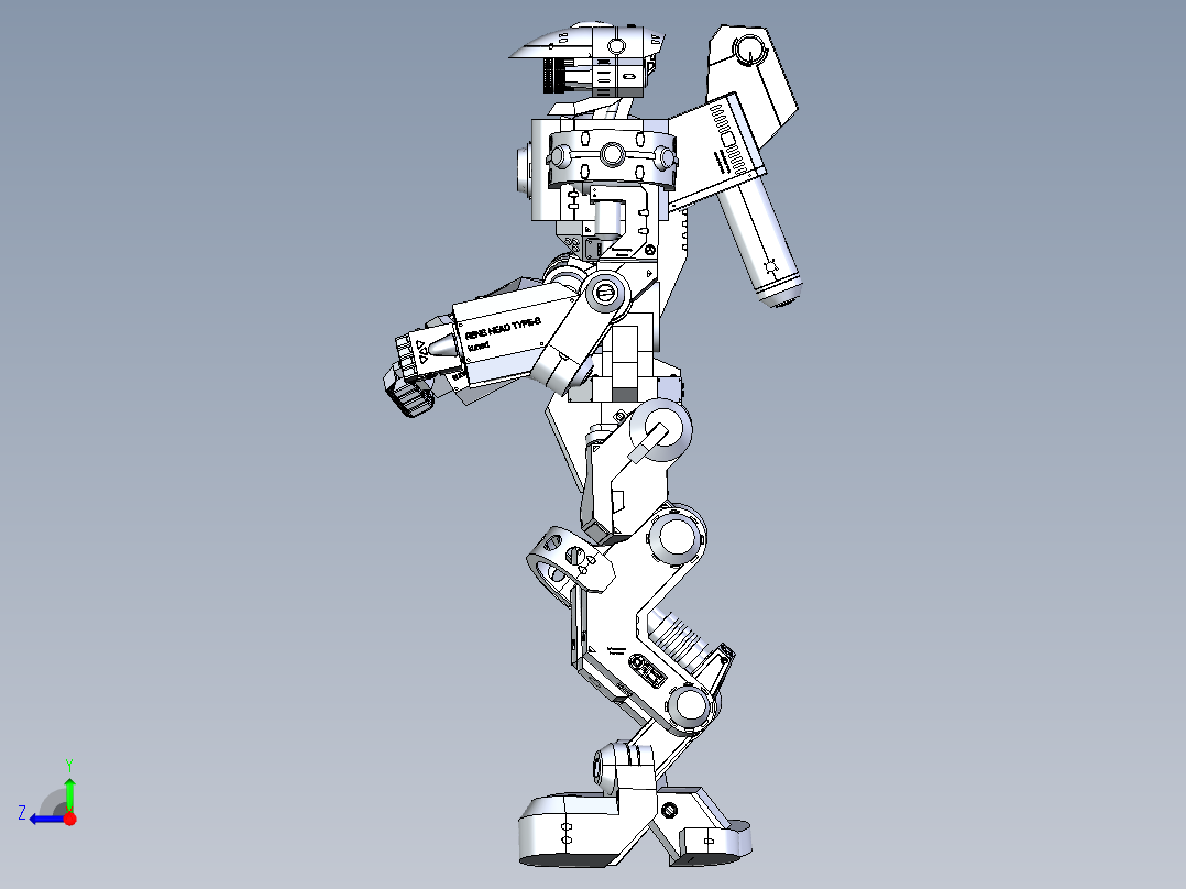 透镜式喷头机器人右视图