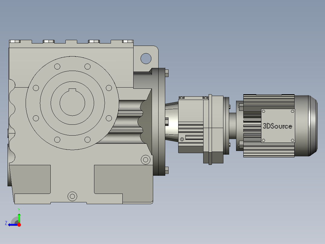 SA97R57-Y80M-70-A-W11kw26转接线盒在左侧右视图