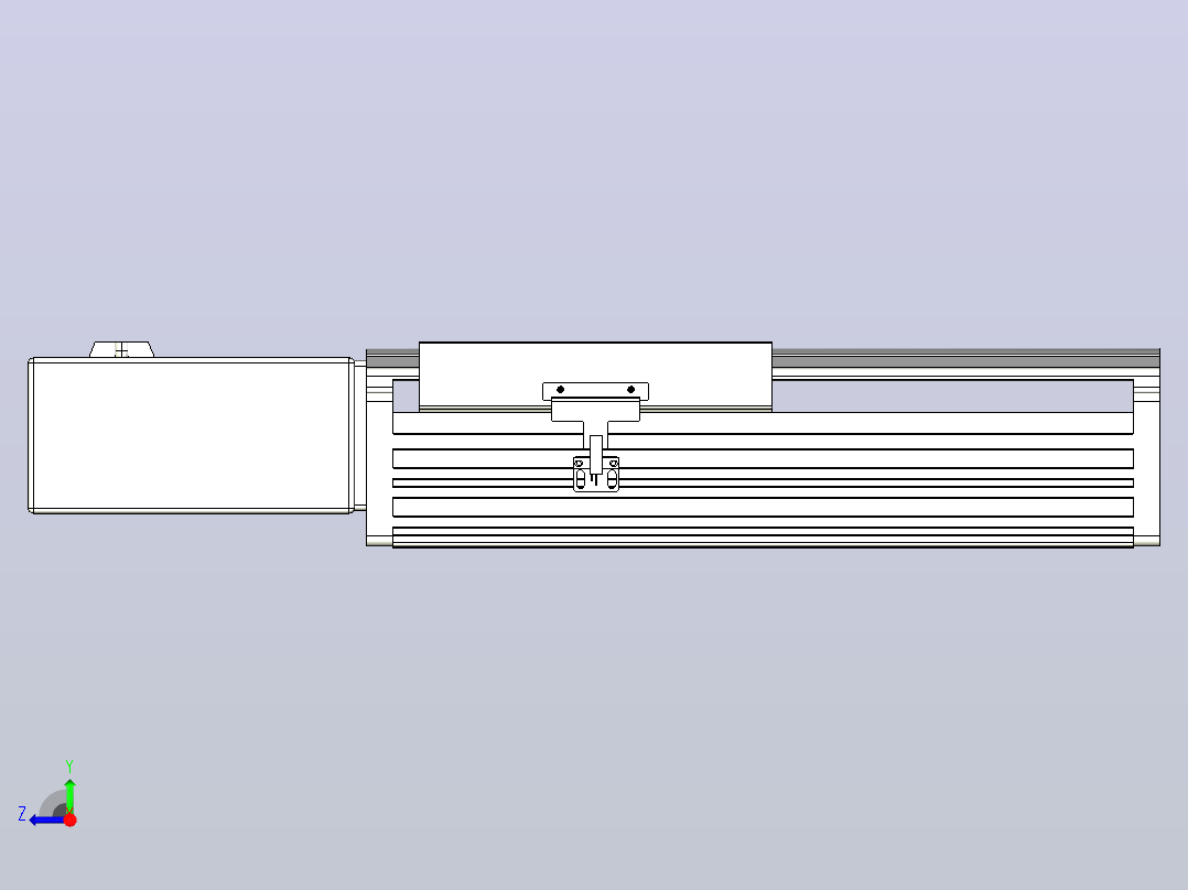 皮带直线轴半封闭可选导轨TPA-HNB-202D-140-L100-MR-Y-P75-N3右视图