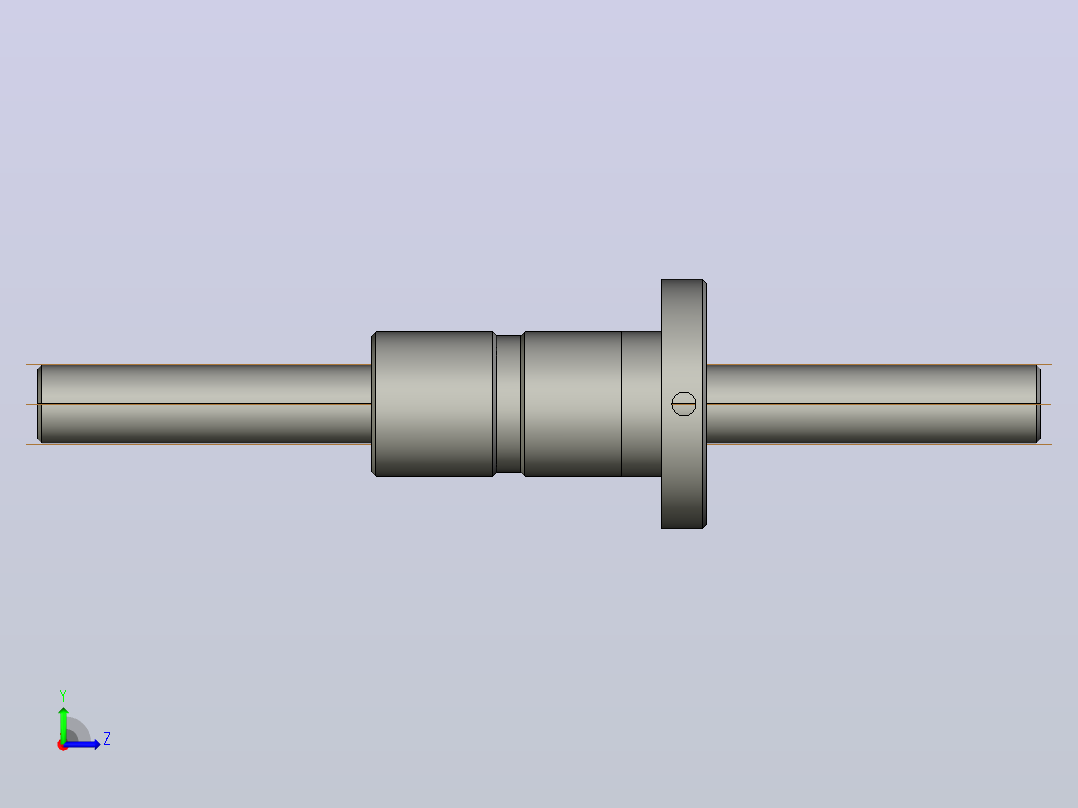 FFZD2005-3滚珠丝杆3D模型左视图