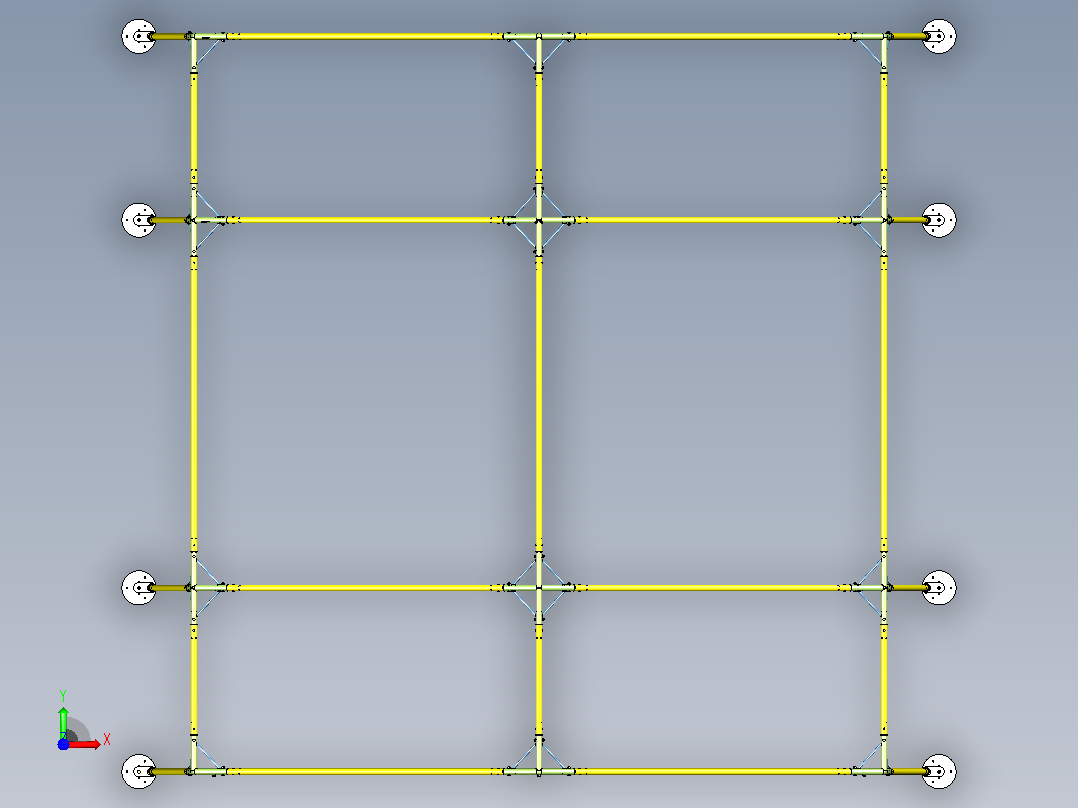 4.5 × 4.3 帐篷框架骨架前视图
