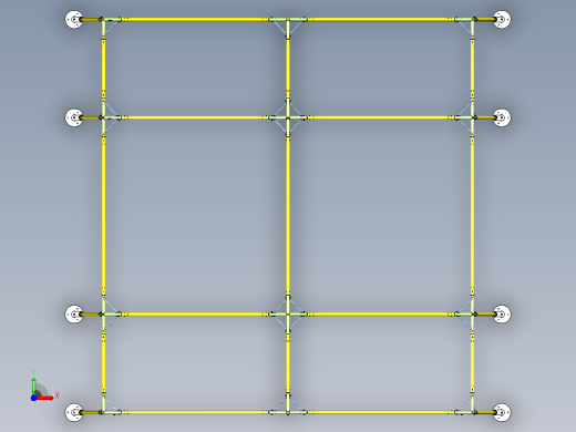 4.5 × 4.3 帐篷框架骨架前视缩略图