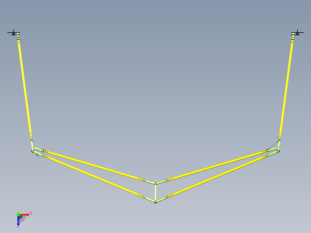 4.5 × 4.3 帐篷框架骨架俯视图