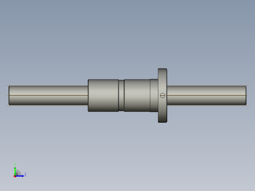 FFZD2506-3滚珠丝杆3D模型左视图