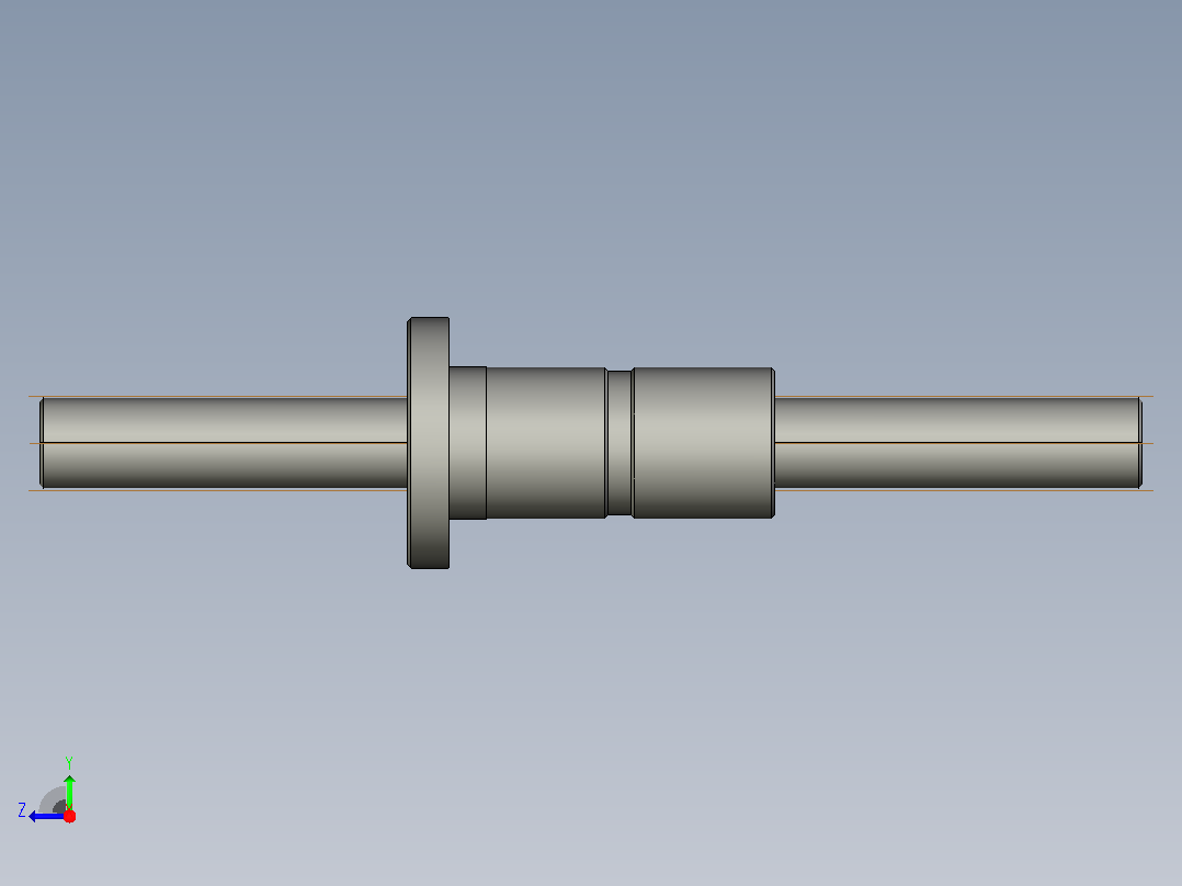 FFZD2506-3滚珠丝杆3D模型右视图