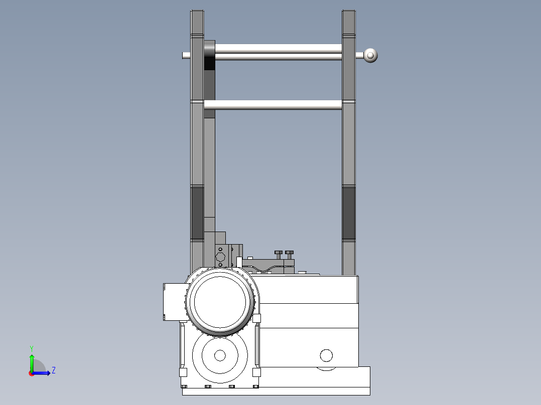 船舶导轨垂直双面角焊机设计(sw15+说明书+cad)左视图