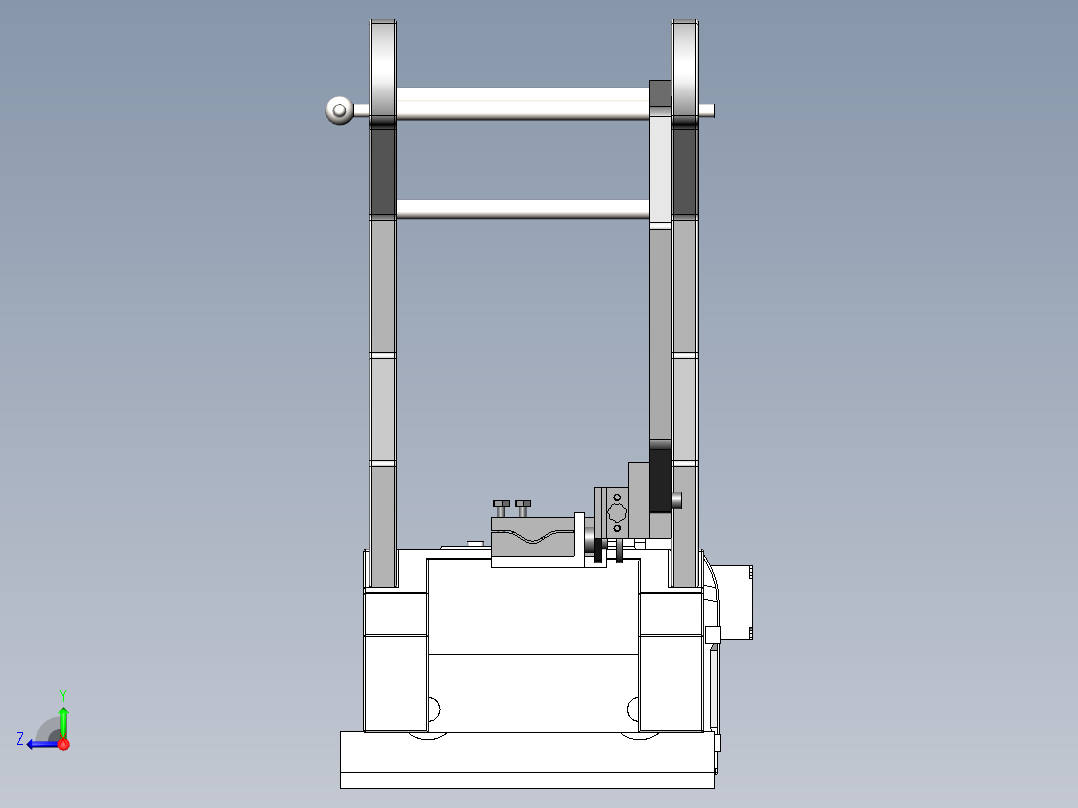 船舶导轨垂直双面角焊机设计(sw15+说明书+cad)右视图