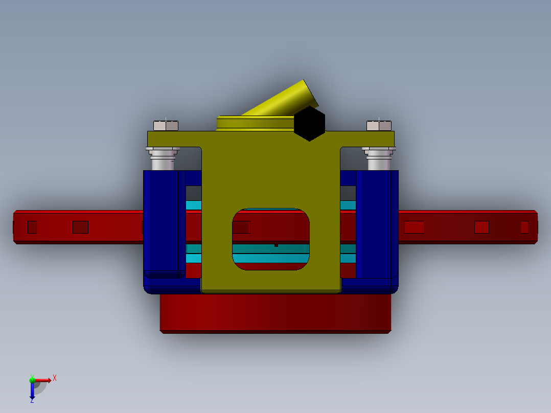 浮钳盘式制动器中型货车盘式制动器设计制动盘SW三维CAD图及俯视图