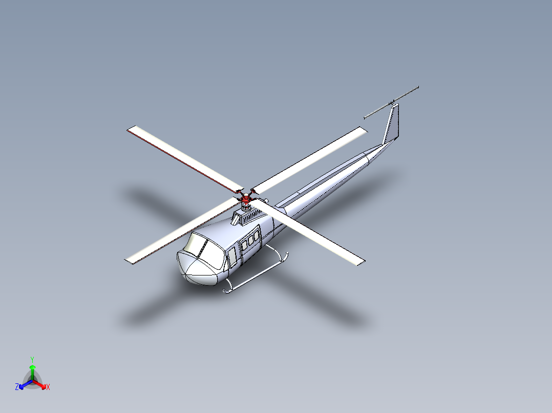贝尔 Bell 412桨叶旋翼直升机3D图纸 IGS格式