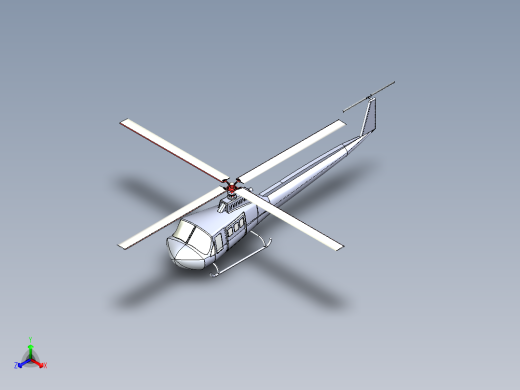 贝尔 Bell 412桨叶旋翼直升机3D图纸 IGS格式
