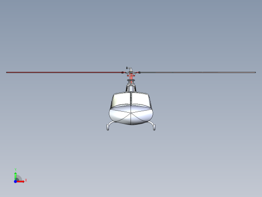 贝尔 Bell 412桨叶旋翼直升机3D图纸 IGS格式前视缩略图