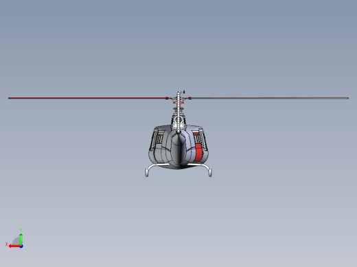 贝尔 Bell 412桨叶旋翼直升机3D图纸 IGS格式后视缩略图