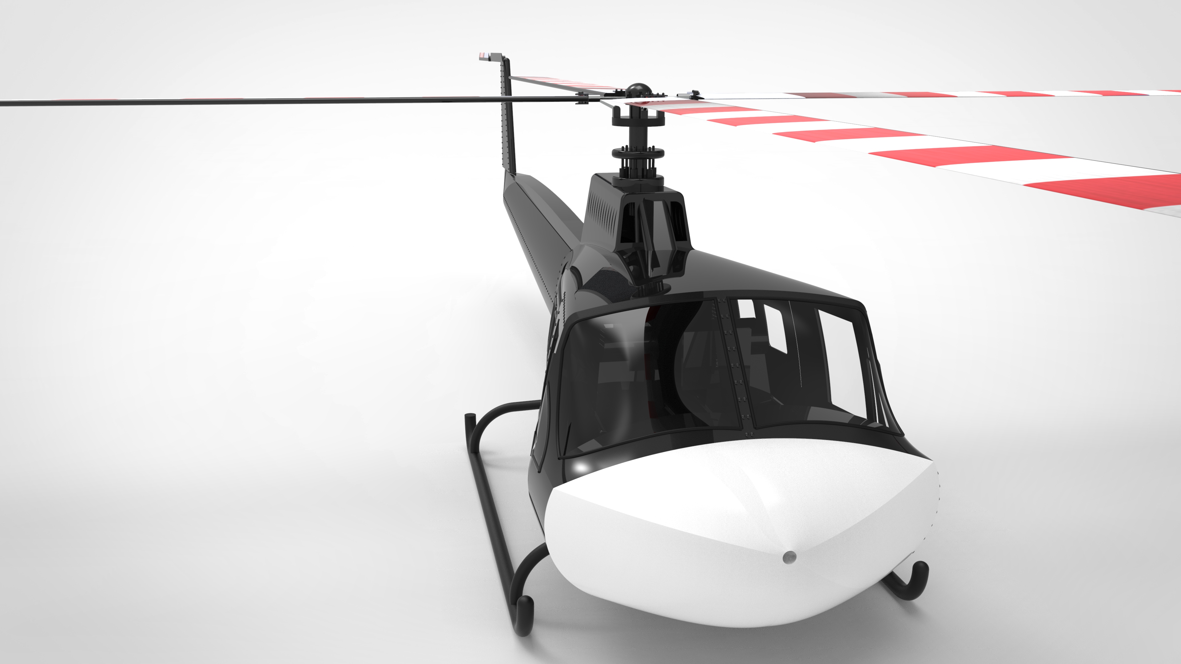 贝尔 Bell 412桨叶旋翼直升机3D图纸 IGS格式