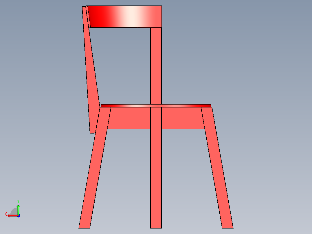 2x4椅子造型设计后视图