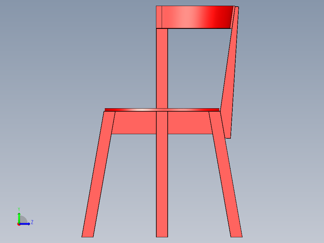 2x4椅子造型设计左视图