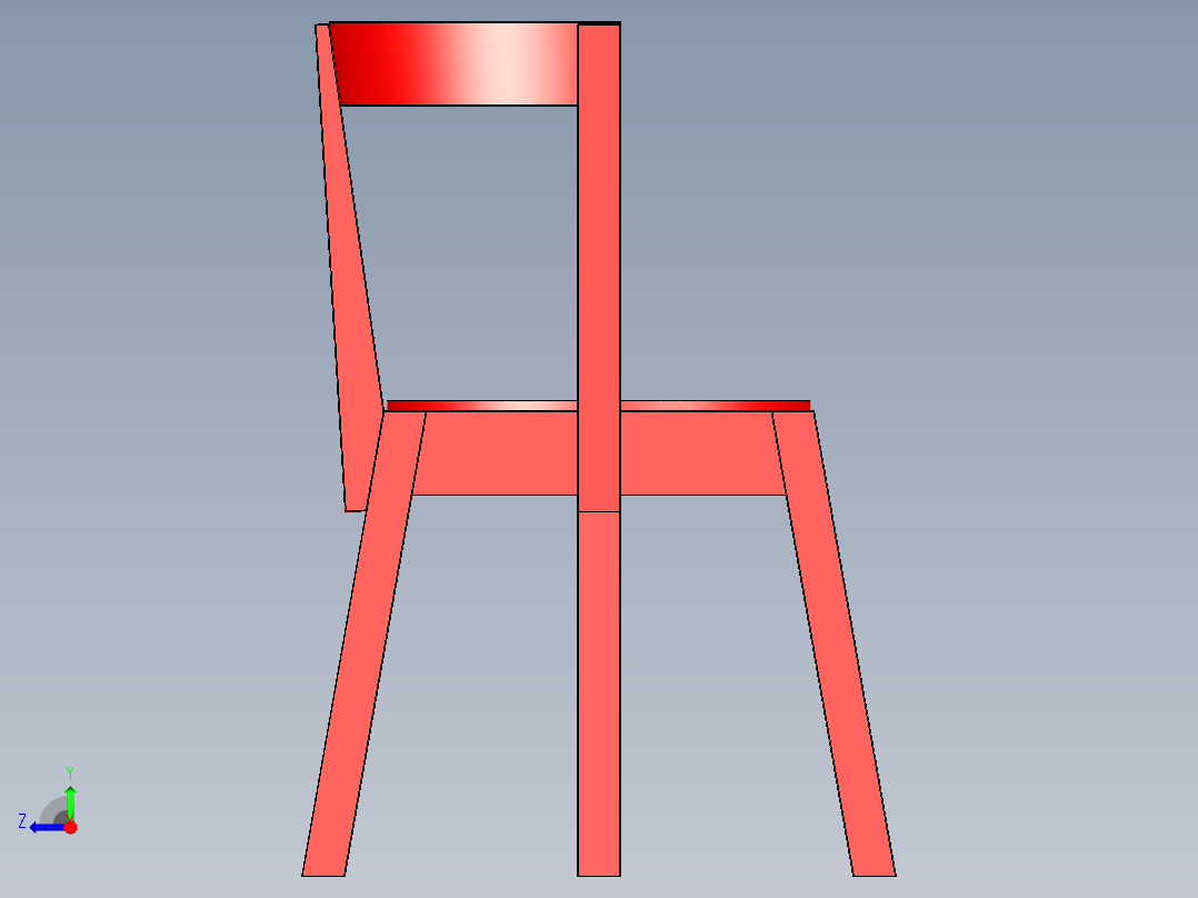 2x4椅子造型设计右视图