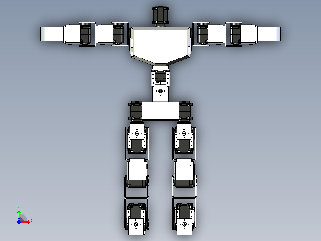 scrapped robosavvy人形机器人结构3D图纸 IGS格式前视图