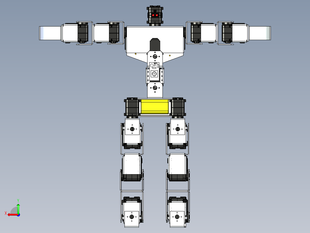 scrapped robosavvy人形机器人结构3D图纸 IGS格式后视图