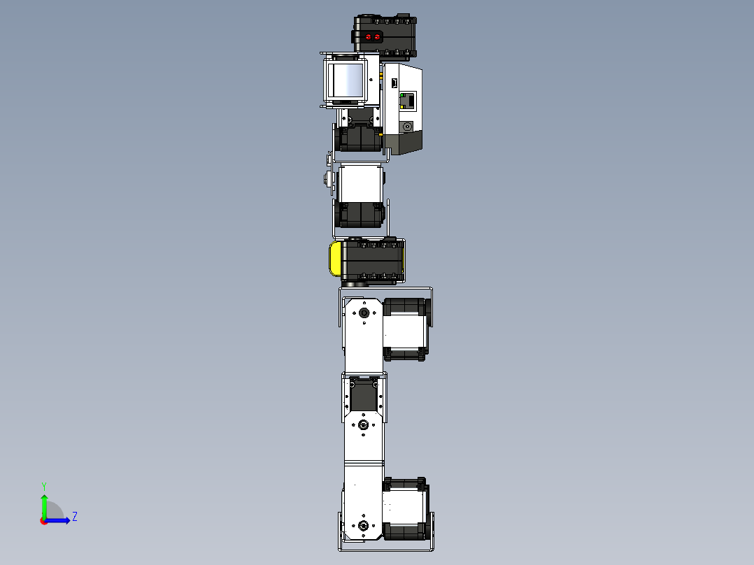 scrapped robosavvy人形机器人结构3D图纸 IGS格式左视图