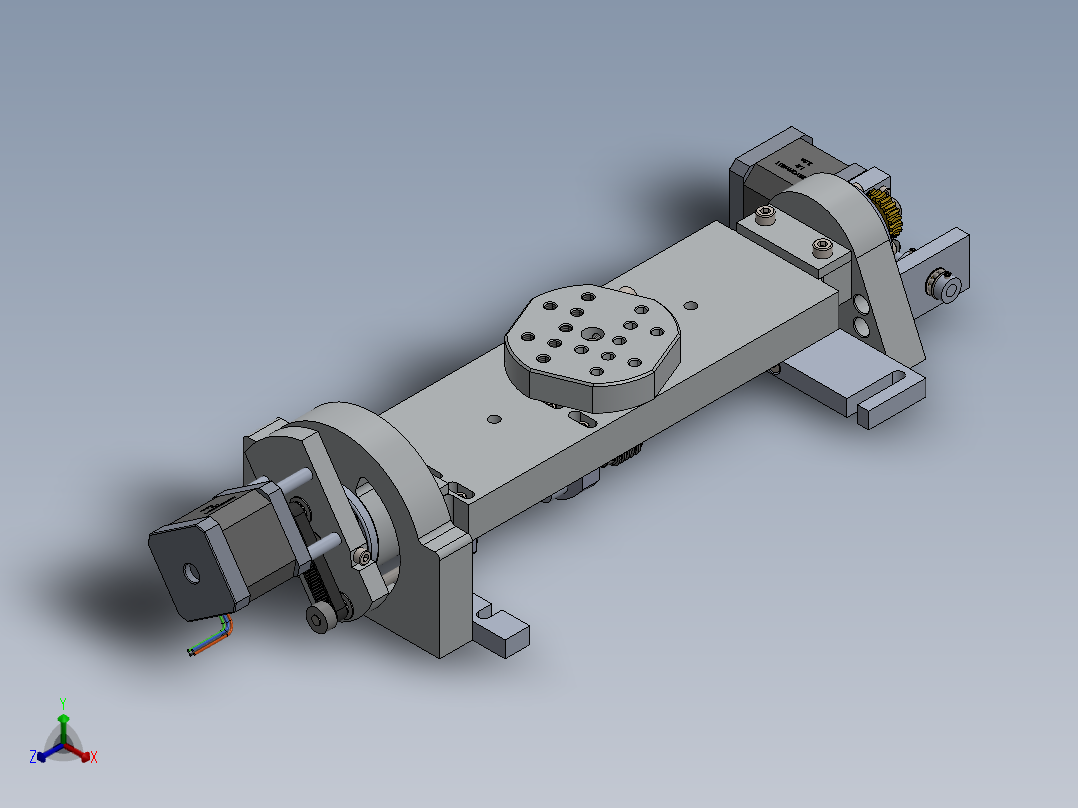 带2个旋转轴的5轴CNC控制台正等轴测图