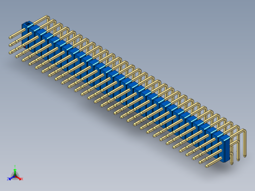 彩色公排针 100mil 2.54mm 系列-DS1022_blue_3x31p_100mil_TypeD_rev1.0