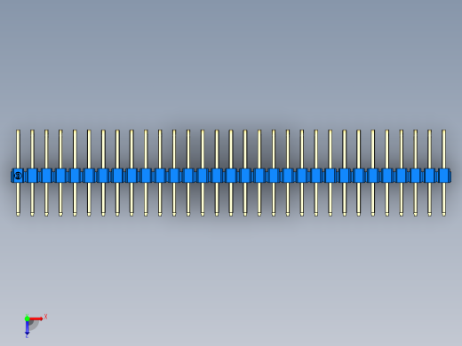 彩色公排针 100mil 2.54mm 系列-DS1022_blue_3x31p_100mil_TypeD_rev1.0俯视缩略图