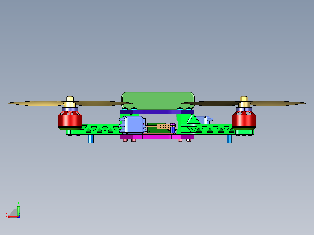 无人机航模四轴飞行器后视图