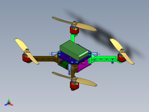 无人机航模四轴飞行器正等轴测缩略图