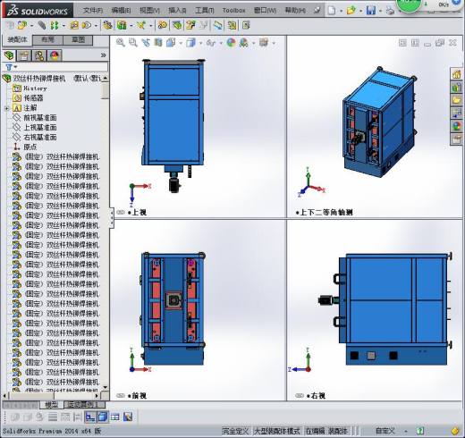 热铆焊接机（双丝杆传动热熔机）3D图纸 自动化设备3D图纸缩略图
