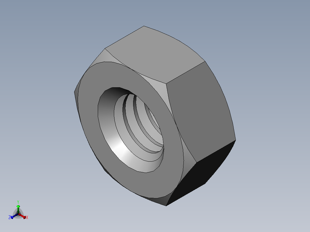 DIN 934 螺母-M4 Nut.SLDPRT正等轴测图