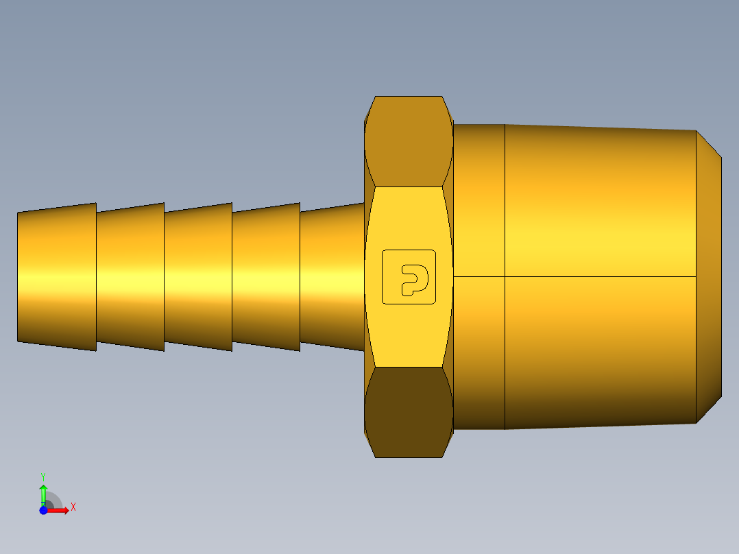 倒齿式工业管接头Hose Barb to Male Pipe 125HBL-6-8前视图