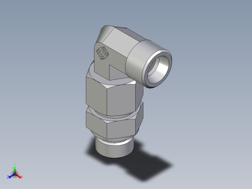 卡套式工业通用硬管接头EO_Assembled_adjustable_standpipe_elbow_EVW12SMOMD71正等轴测缩略图